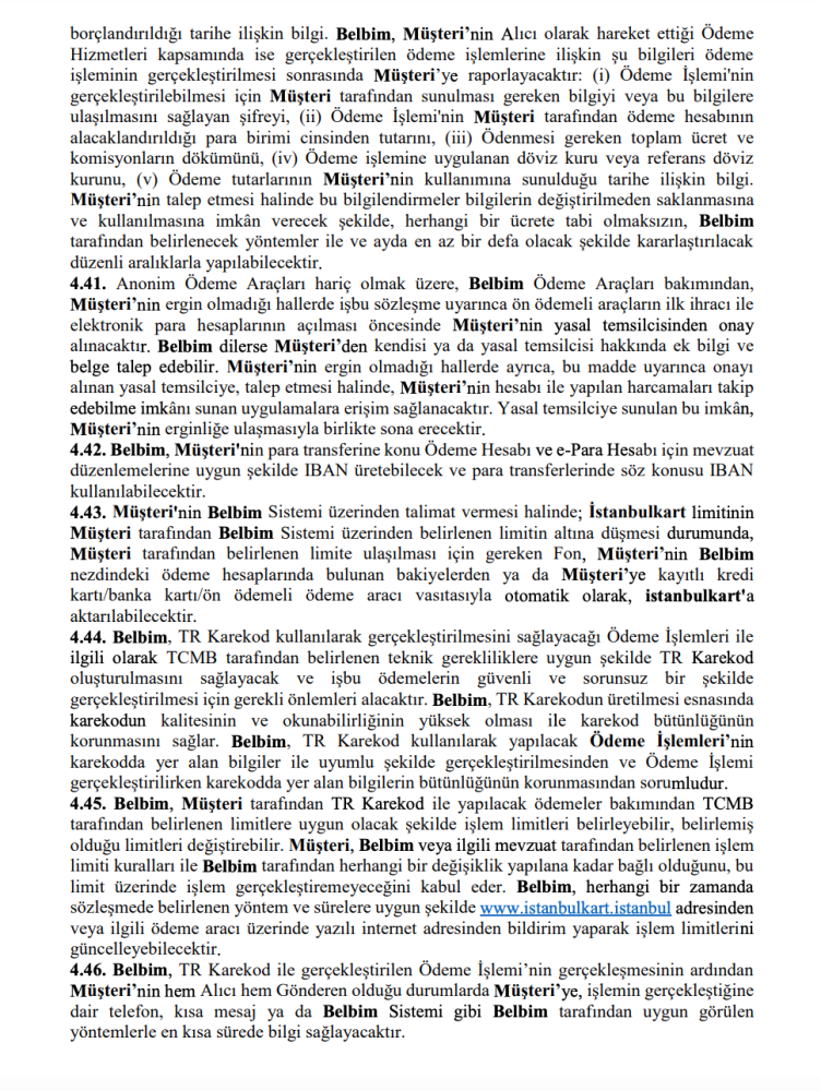 istanbulkart kullanim sozlemesi yenilendi mi yeni sozlesmede hangi maddeler guncellendi ne zaman yururluge girecek